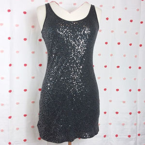 Express Tank Top Sequins Dark Grey Extra Long